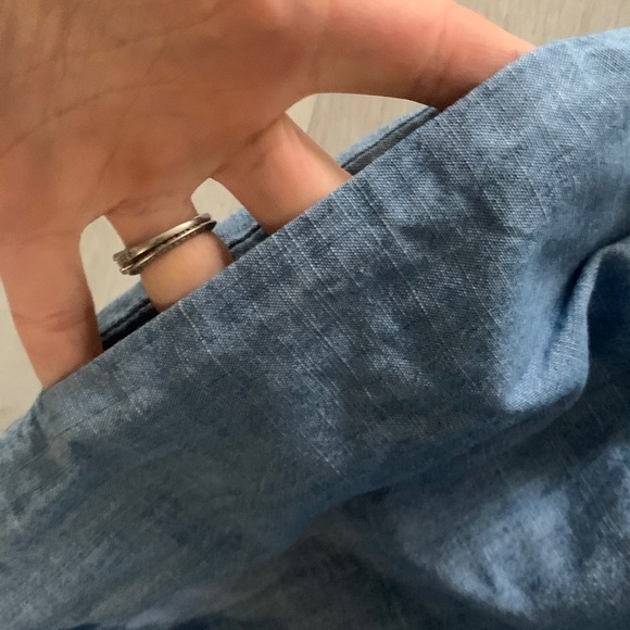 J. Crew Tiered Chambray Dress size 6 casual midi puffy dress nautical beach - Picture 11 of 12